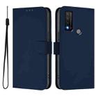 For TCL 20 R 5G Skin Feel Solid Color Leather Phone Case with Lanyard(Navy Blue) - 2