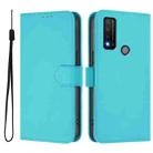 For TCL 20 R 5G Skin Feel Solid Color Leather Phone Case with Lanyard(Lake Blue) - 2