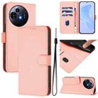 For TCL 50 Pro NxtPaper Skin Feel Solid Color Leather Phone Case with Lanyard(Pink) - 1