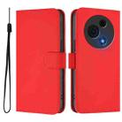 For TCL 60 NxtPaper Skin Feel Solid Color Leather Phone Case with Lanyard(Red) - 2