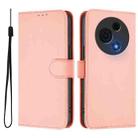 For TCL 60 NxtPaper Skin Feel Solid Color Leather Phone Case with Lanyard(Pink) - 2