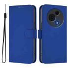 For TCL 60 NxtPaper Skin Feel Solid Color Leather Phone Case with Lanyard(Dark Blue) - 2