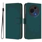 For TCL 60 NxtPaper Skin Feel Solid Color Leather Phone Case with Lanyard(Dark Green) - 2