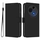 For TCL 60 NxtPaper Skin Feel Solid Color Leather Phone Case with Lanyard(Black) - 2