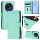 For TCL 60 NxtPaper Skin Feel Solid Color Leather Phone Case with Lanyard(Mint Green) - 1