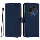 For TCL 60 NxtPaper Skin Feel Solid Color Leather Phone Case with Lanyard(Navy Blue) - 2
