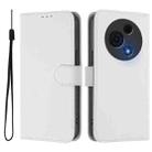 For TCL 60 NxtPaper Skin Feel Solid Color Leather Phone Case with Lanyard(White) - 2