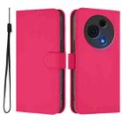 For TCL 60 NxtPaper Skin Feel Solid Color Leather Phone Case with Lanyard(Rose Red) - 2