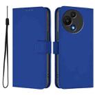For TCL 605 / 60 SE Skin Feel Solid Color Leather Phone Case with Lanyard(Dark Blue) - 2
