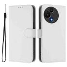 For TCL 605 / 60 SE Skin Feel Solid Color Leather Phone Case with Lanyard(White) - 2