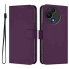 For TCL 605 / 60 SE Skin Feel Solid Color Leather Phone Case with Lanyard(Violet) - 2