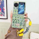 For OPPO Find N3 Flip Illusory Color Weaving Texture Phone Case with Color Strap(Green) - 2