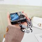 For OPPO Find N3 Flip Illusory Color Weaving Texture Phone Case with Color Strap(Green) - 3