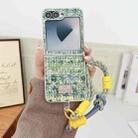 For Samsung Galaxy Z Flip6 Illusory Color Weaving Texture Phone Case with Color Strap(Green) - 2