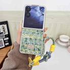 For Xiaomi Mix Flip Illusory Color Weaving Texture Phone Case with Color Strap(Green) - 2
