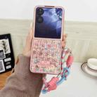 For Xiaomi Mix Flip Illusory Color Weaving Texture Phone Case with Color Strap(Pink) - 2