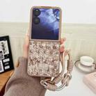 For Xiaomi Mix Flip Illusory Color Weaving Texture Phone Case with Color Strap(Brown) - 2