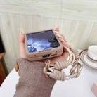 For Xiaomi Mix Flip Illusory Color Weaving Texture Phone Case with Color Strap(Brown) - 3