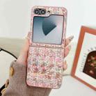 For Samsung Galaxy Z Flip6 Illusory Color Weaving Texture Phone Case(Pink) - 2