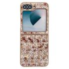 For Samsung Galaxy Z Flip5 Illusory Color Weaving Texture Phone Case(Brown) - 1