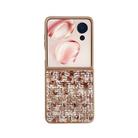 For Honor Magic V Flip Illusory Color Weaving Texture Phone Case(Brown) - 1
