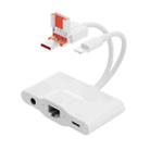 NK-1033TL Pro USB-C / Type-C, 8 Pin, USB to USB-C / Type-C, 2 x USB, RJ45, 3.5mm Multi-function Adapter(White) - 1