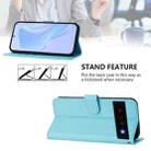 For Google Pixel 6 Pro Skin Feel Solid Color Leather Phone Case with Lanyard(Sky Blue) - 3