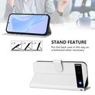 For Google Pixel 6a Skin Feel Solid Color Leather Phone Case with Lanyard(White) - 3