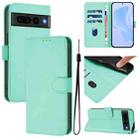 For Google Pixel 7 Pro Skin Feel Solid Color Leather Phone Case with Lanyard(Mint Green) - 1