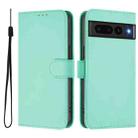 For Google Pixel 7 Pro Skin Feel Solid Color Leather Phone Case with Lanyard(Mint Green) - 2