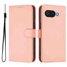 For Google Pixel 9a Skin Feel Solid Color Leather Phone Case with Lanyard(Pink) - 2