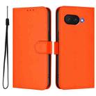 For Google Pixel 9a Skin Feel Solid Color Leather Phone Case with Lanyard(Orange) - 2