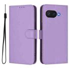 For Google Pixel 9a Skin Feel Solid Color Leather Phone Case with Lanyard(Lavender Purple) - 2