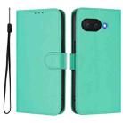 For Google Pixel 9a Skin Feel Solid Color Leather Phone Case with Lanyard(Green) - 2