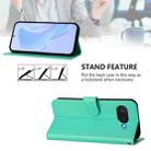 For Google Pixel 9a Skin Feel Solid Color Leather Phone Case with Lanyard(Green) - 3