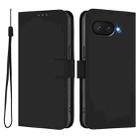 For Google Pixel 9a Skin Feel Solid Color Leather Phone Case with Lanyard(Black) - 2