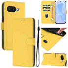 For Google Pixel 9a Skin Feel Solid Color Leather Phone Case with Lanyard(Lemon Yellow) - 1