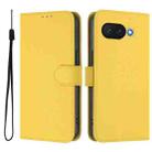 For Google Pixel 9a Skin Feel Solid Color Leather Phone Case with Lanyard(Lemon Yellow) - 2