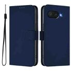 For Google Pixel 9a Skin Feel Solid Color Leather Phone Case with Lanyard(Navy Blue) - 2