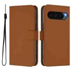 For Google Pixel 10 Pro XL Skin Feel Solid Color Leather Phone Case with Lanyard(Brown) - 2