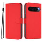 For Google Pixel 10 Pro XL Skin Feel Solid Color Leather Phone Case with Lanyard(Red) - 2