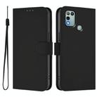 For Infinix Hot 10 Play Skin Feel Solid Color Leather Phone Case with Lanyard(Black) - 2