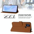 For Infinix Hot 10 Skin Feel Solid Color Leather Phone Case with Lanyard(Brown) - 3