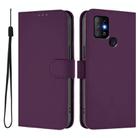 For Infinix Hot 10 Skin Feel Solid Color Leather Phone Case with Lanyard(Violet) - 2