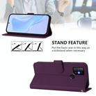 For Infinix Hot 10 Skin Feel Solid Color Leather Phone Case with Lanyard(Violet) - 3