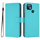 For Infinix Hot 10i Skin Feel Solid Color Leather Phone Case with Lanyard(Lake Blue) - 2