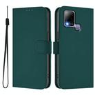 For Infinix Hot 10T / Hot 10s Skin Feel Solid Color Leather Phone Case with Lanyard(Dark Green) - 2