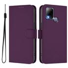 For Infinix Hot 10T / Hot 10s Skin Feel Solid Color Leather Phone Case with Lanyard(Violet) - 2