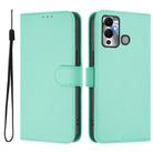 For Infinix Hot 12 Play Skin Feel Solid Color Leather Phone Case with Lanyard(Mint Green) - 2