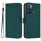 For Infinix Hot 12i / 20i Skin Feel Solid Color Leather Phone Case with Lanyard(Dark Green) - 2